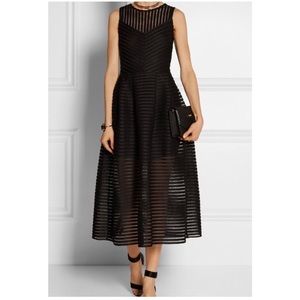 Maje Mesh-stripe cocktail dress